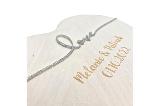 Love Holzherz - personalisierbar 2 