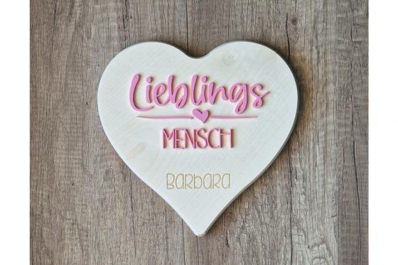 Holzherz Lieblingsmensch - personalisierbar  