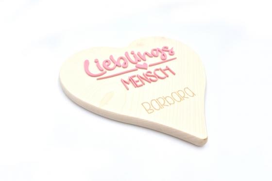 Holzherz Lieblingsmensch - personalisierbar 1 