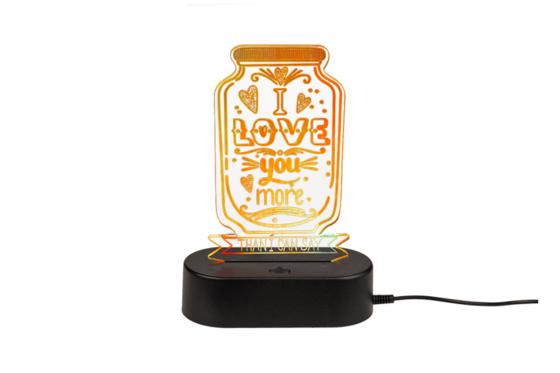 Lampe LED 3D Love - avec changement de couleur 1 