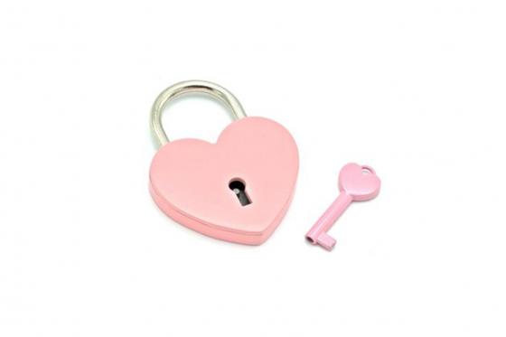 Cadenas d'amour cœur rose - avec gravure 2 