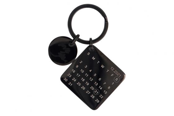 Porte-clés calendrier, black - Personnalisable  