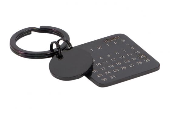 Porte-clés calendrier, black - Personnalisable 1 