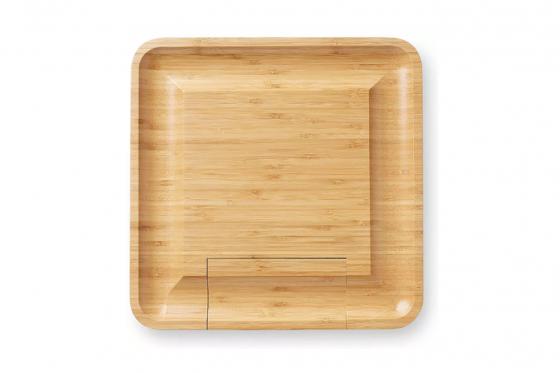 Käseschneidebrett - aus Holz - mit Besteck 3 