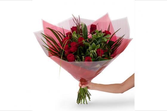 Bouquet de fleurs fraîches - Roses rouges - 12 roses (🚚 2 à 4 jours)  