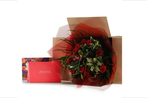 Bon avec un bouquet de fleurs - Roses rouges - 12 pièces (🚚 2-4 jours) 4 
