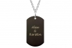 Dog-Tag schwarz - mit Kette  - personalisierbar 