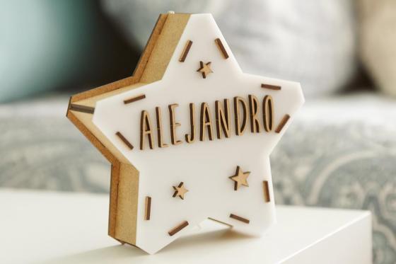 Mini Nachtlicht Stern - mit deinem Namen 1 