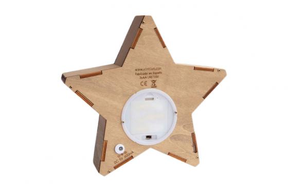 Veilleuse étoile personnalisable - Porte nom lumineux en bois 5 