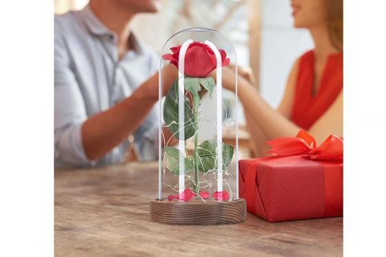 Ewige Rose im Glas - mit Licht 5 