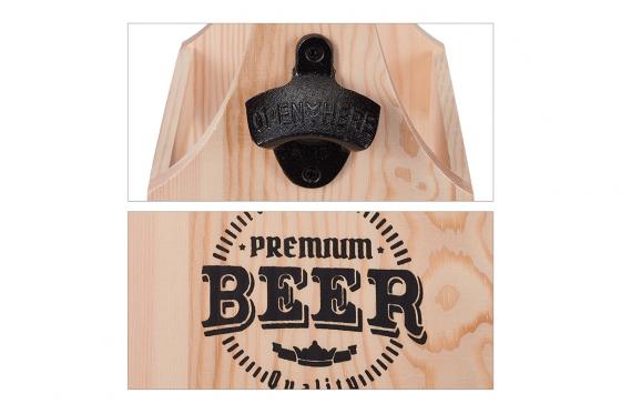 Bierträger aus Holz - mit Flaschenöffner 1 