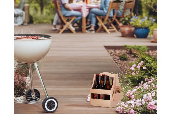 Bierträger aus Holz - mit Flaschenöffner 2 