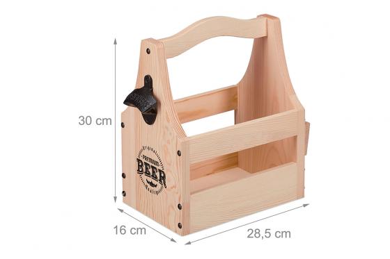 Bierträger aus Holz - mit Flaschenöffner 3 