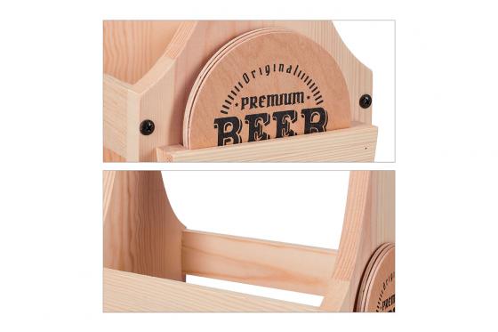Bierträger aus Holz - mit Flaschenöffner 6 
