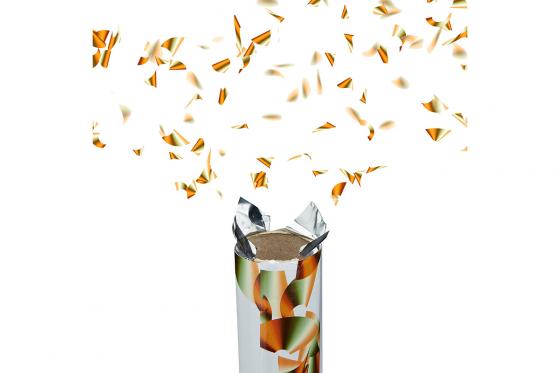 XL Konfettikanone - gold, 80 cm 1 