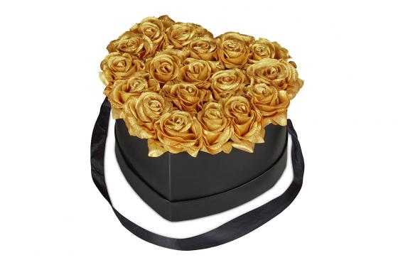 Rosenbox Gold - mit 18 Rosen  