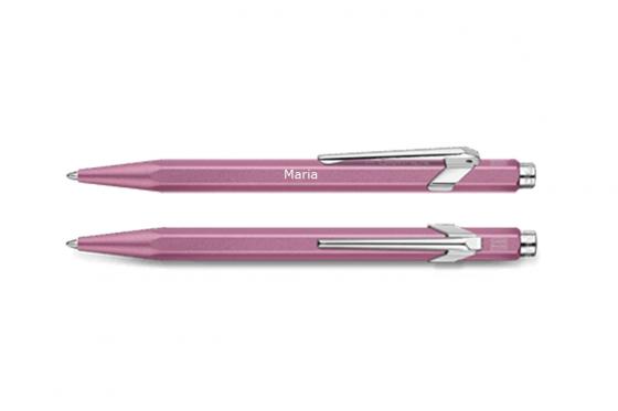 Stylo à bille Caran d'Ache - rose - avec gravure 1 