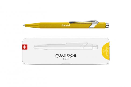 Caran d'Ache Kugelschreiber - gelb - mit Gravur  