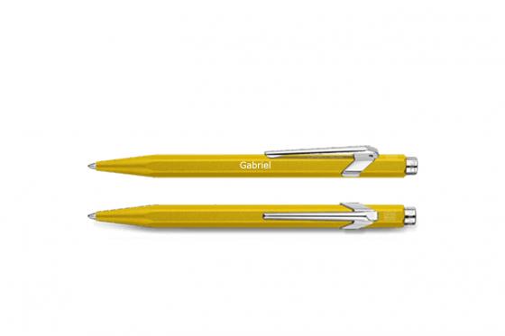 Caran d'Ache Kugelschreiber - gelb - mit Gravur 1 