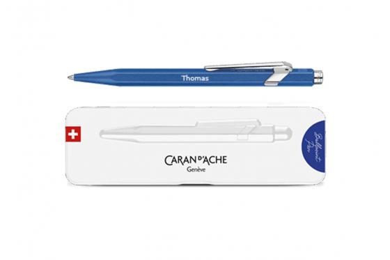 Caran d'Ache Kugelschreiber - blau - mit Gravur  