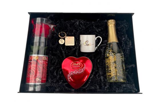 Set cadeau romantique - avec porte-clés personnalisé  