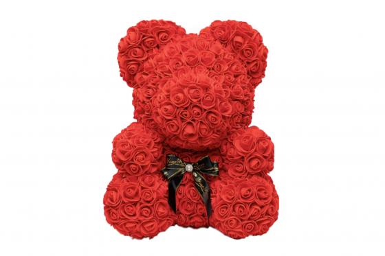 Ours en roses 35 cm - en roses rouges 1 