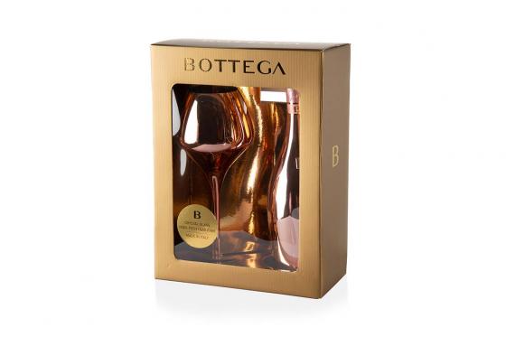 Geschenkset Bottega Rosé Gold - 0.75l mit 1 Glas 1 
