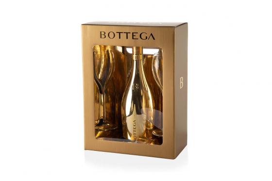 Set cadeau Bottega Gold - 0,75 L avec 2 verres 1 