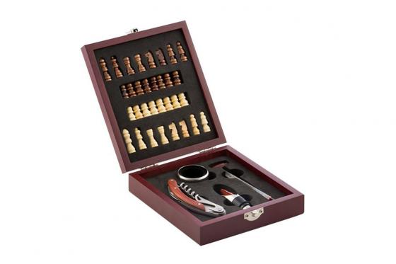 Schach- & Weinaccessoires - Geschenkset  