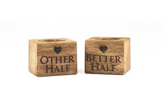 Eierbecher-Set Love - aus Holz  