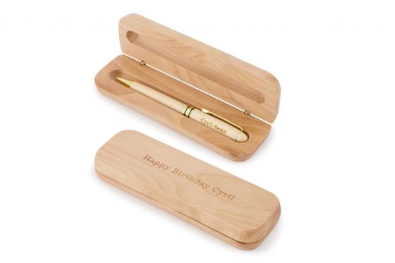 Holz-Kugelschreiber -  mit Gravur 1 
