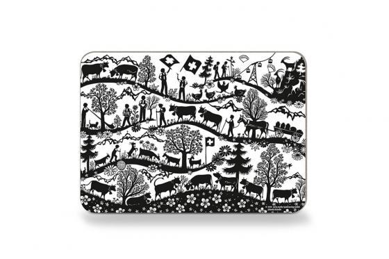 Planche à découper en verre - Motif suisse en papier découpé   