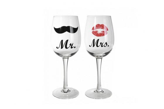 Verres à vin - Mrs. & Mr.  