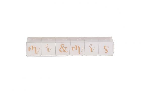 Cubes de bougies lettres - Mr & Mrs 2 