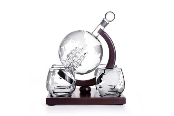 Globus Karaffen Set - mit 4 Gläser 2 