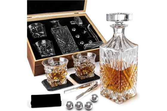 Coffret-cadeau whisky XL - Dans une mallette en bois  