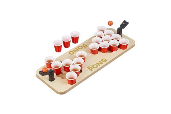 Mini Beer Pong - mit roten Bechern  