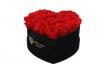 Flowerbox Cœur noir Velvet - roses éternelles rouges 