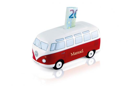 VW Bus Spardose - mit Gravur  