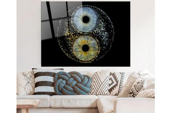 Photo d'iris - Design Yin Yang aur plexiglas 40x40cm 2 