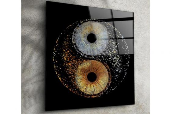Photo d'iris - Design Yin Yang aur plexiglas 40x40cm 3 
