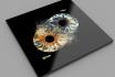 Photo d'iris en couple - 40x40cm, impression sur verre acrylique avec effet explosion, pour 2 
