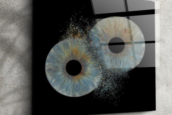 Photo d'iris en couple - 40x40cm, impression sur verre acrylique avec effet explosion, pour 2  