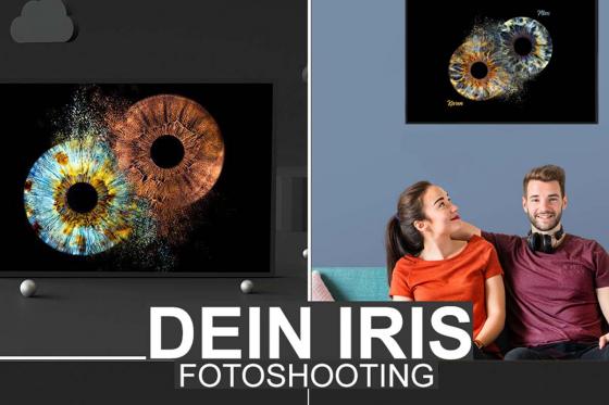 Photo d'iris en couple - 40x40cm, impression sur verre acrylique avec effet explosion, pour 2 6 