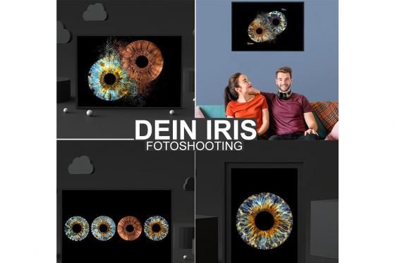 Iris Familien Fotografie - 40x40cm auf Acrylglas mit Explosions Effekt für 3 Personen 3 