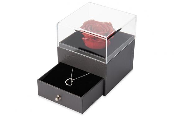 Herz-Halskette - in Rosen Geschenkbox  