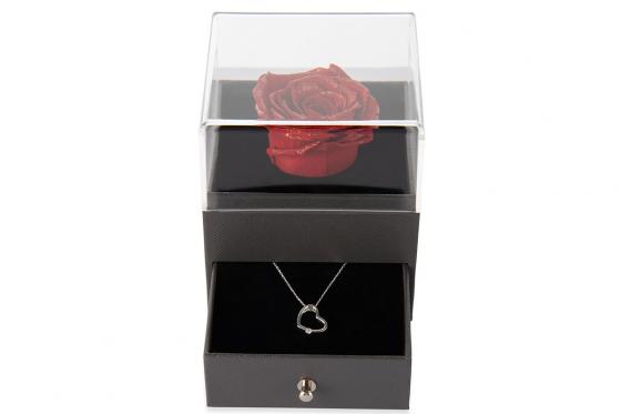 Herz-Halskette - in Rosen Geschenkbox 3 