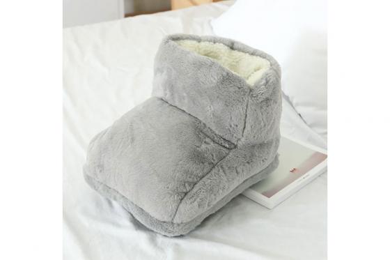 Fusswärmer grau - flauschig 1 