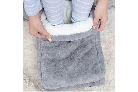 Fusswärmer grau - flauschig 2 