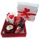 Geschenkkiste Romantik, inkl. Rosé Wein, Lindor Pralinen & Rose (2-4 Tage)